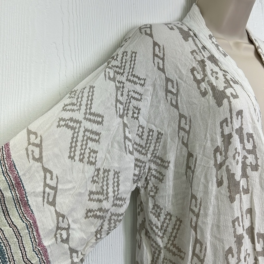 Free People - One Print Boho Open Front Long Sleeve Kimono Jacket XS/Small - Picture 6 of 14